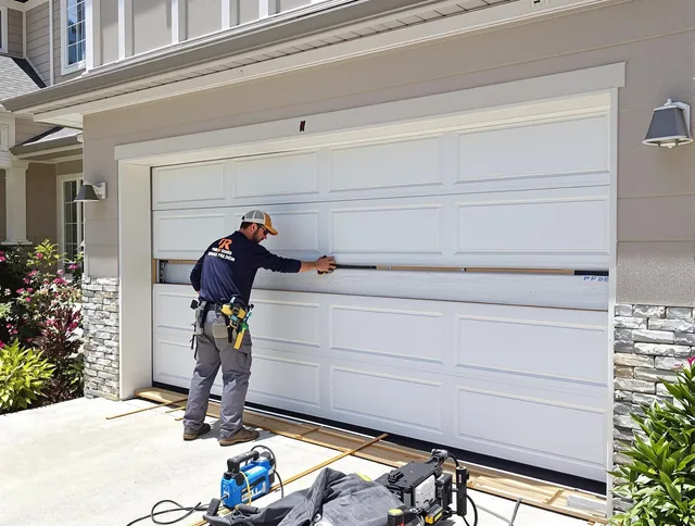 Coconut Creek Garage Door Repair team performing complete garage door replacement at Coconut Creek residence
