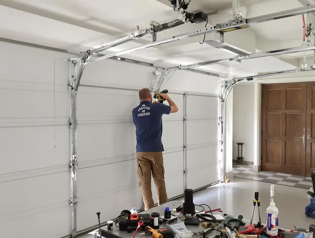 Coconut Creek Garage Door Repair certified technician performing precision garage door repair in Coconut Creek