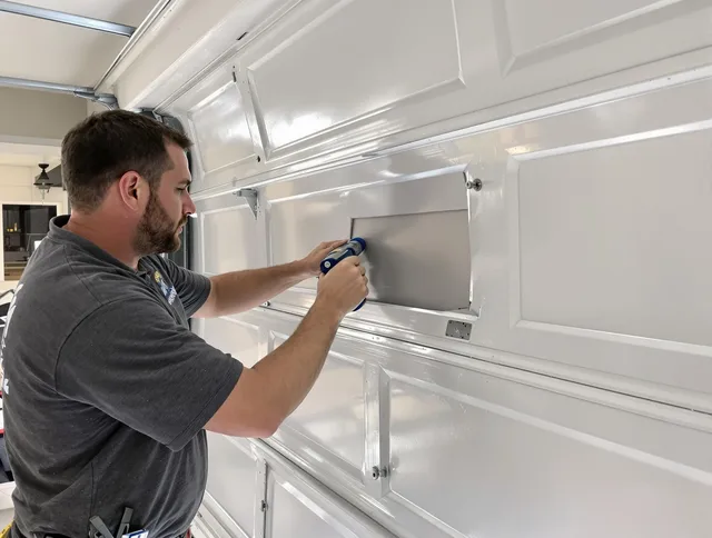 Garage door panel repair by Coconut Creek Garage Door Repair in Coconut Creek